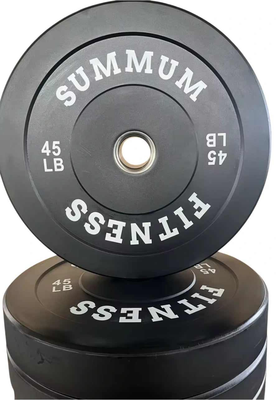 Olympic Bumper Plates w/ Barbell Kit 205 lbs - Summum Fitness