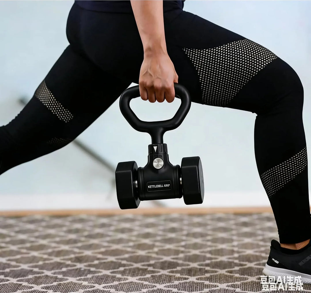 Poignée style kettlebell rotative pour haltères