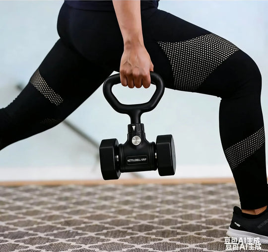 Poignée style kettlebell rotative pour haltères