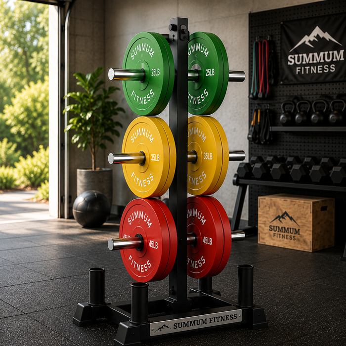 Bumper Plates + Rack