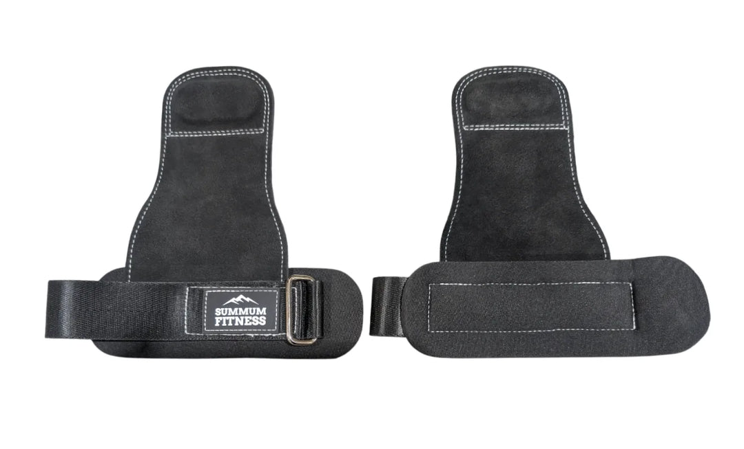 Poignées de levage pour protection des paumes et des mains avec bandage pour poignet, paire noire