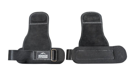 Poignées de levage pour protection des paumes et des mains avec bandage pour poignet, paire noire