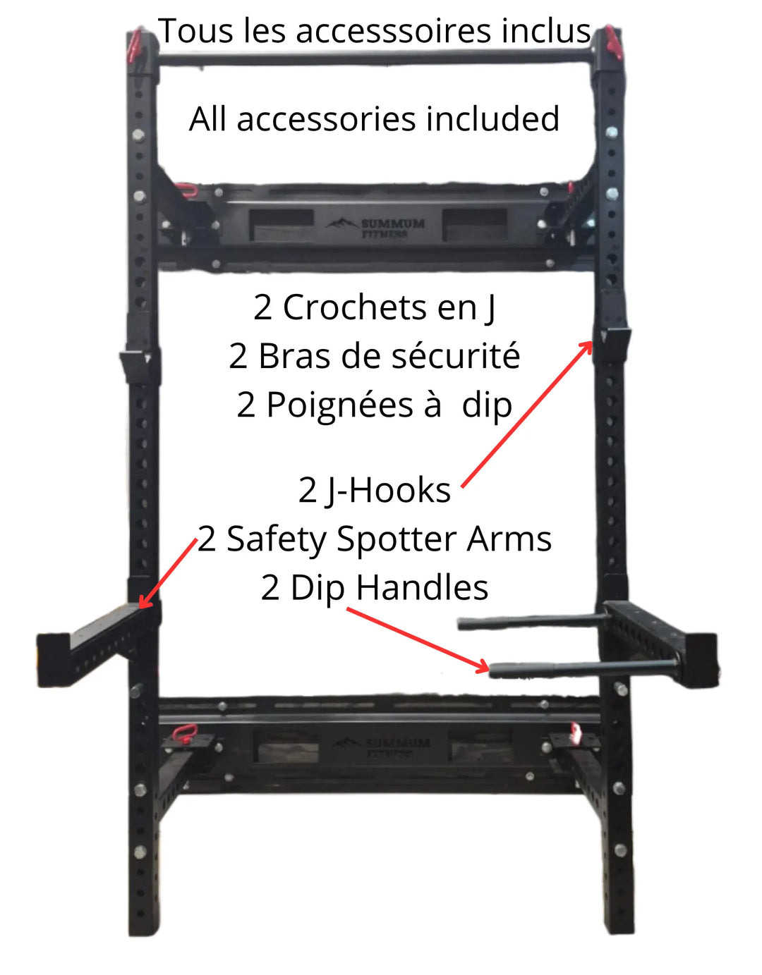 Foldable Wall Mounted Squat Rack - Summum Fitness