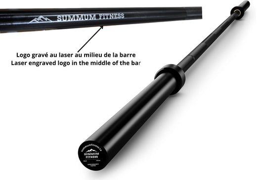 Barre Olympique pour Femmes avec 4 Roulements à Billes de 25mm 35lb 500 lb Test 