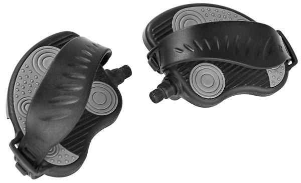 Pédales pour vélo d'intérieur – 9/16 po – Avec sangle en caoutchouc (paire)