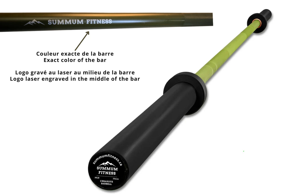 Cerakote Barbell Women 35lb - 8 Bearing 1000 lbs Test