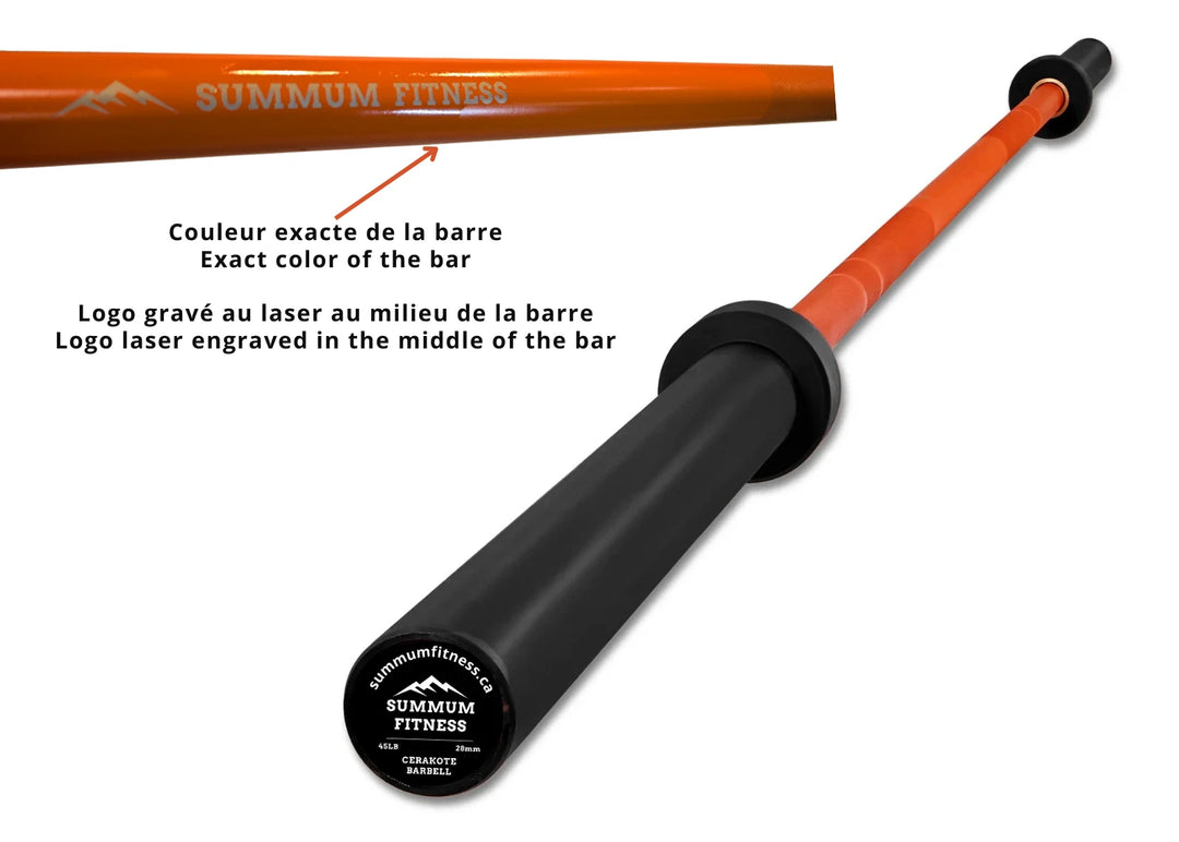 Cerakote Barbell 45lb - 8 Bearing 1500 lbs Test