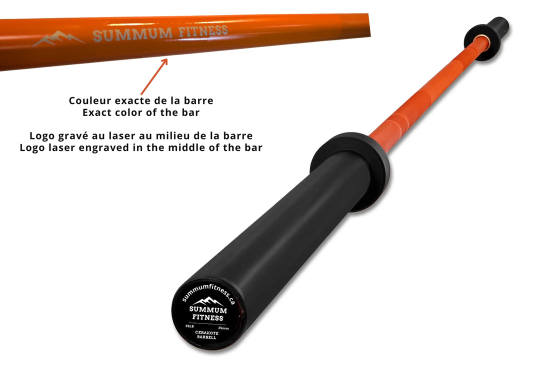 Cerakote Barbell Women 35lb - 8 Bearing 1000 lbs Test