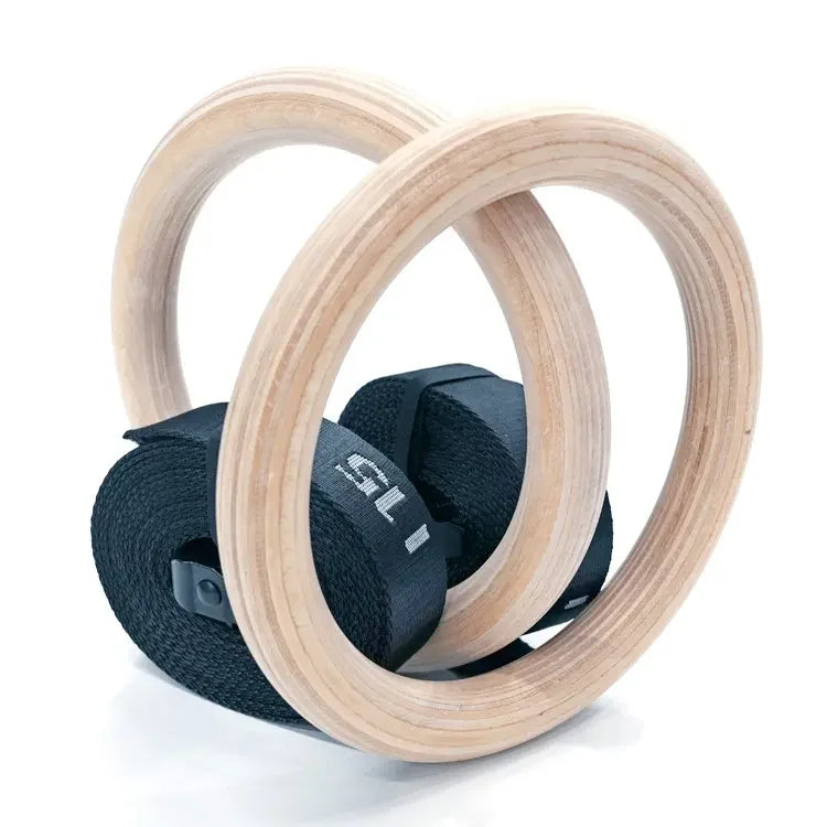 Gymnastic Wooden Rings with Numbered Straps - Summum Fitness