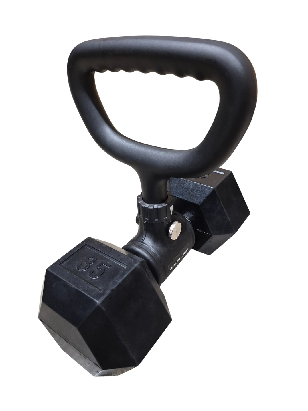 Poignée style kettlebell rotative pour haltères