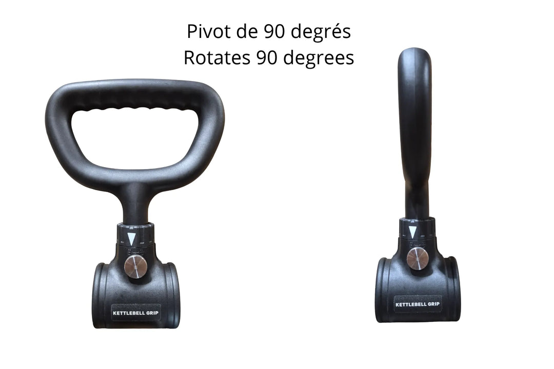 Poignée style kettlebell rotative pour haltères