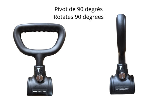 Poignée style kettlebell rotative pour haltères