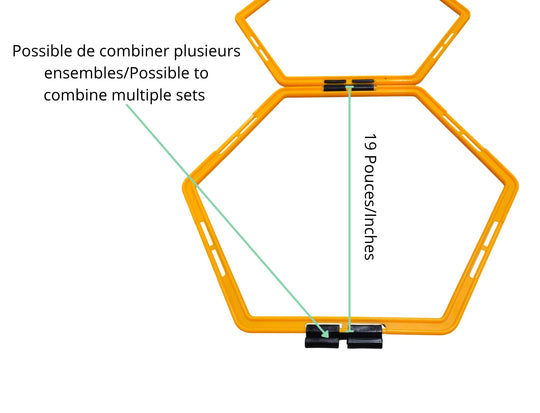 Échelle d'agilité hexagonale 6 pcs