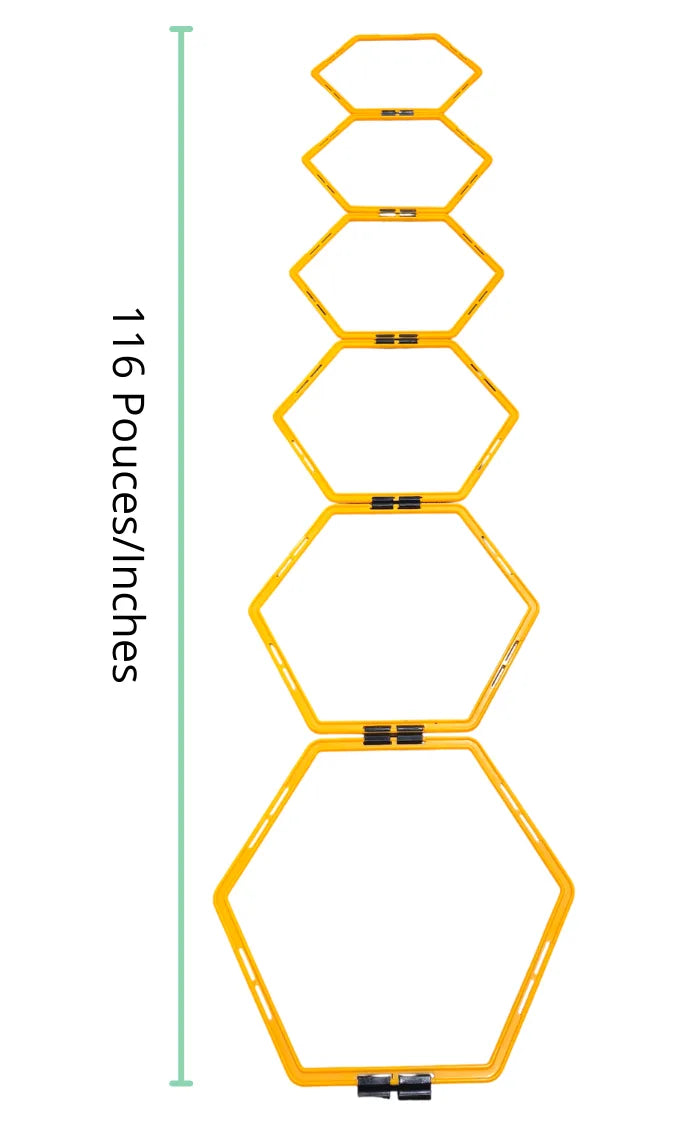 Échelle d'agilité hexagonale 6 pcs