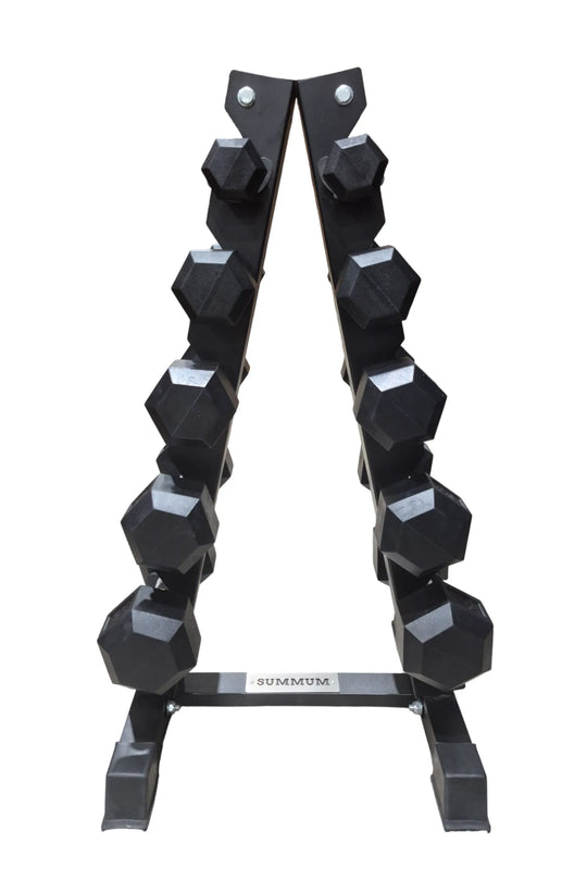 5-25 lb Hex Dumbbell Set with 5 Pairs Vertical Rack