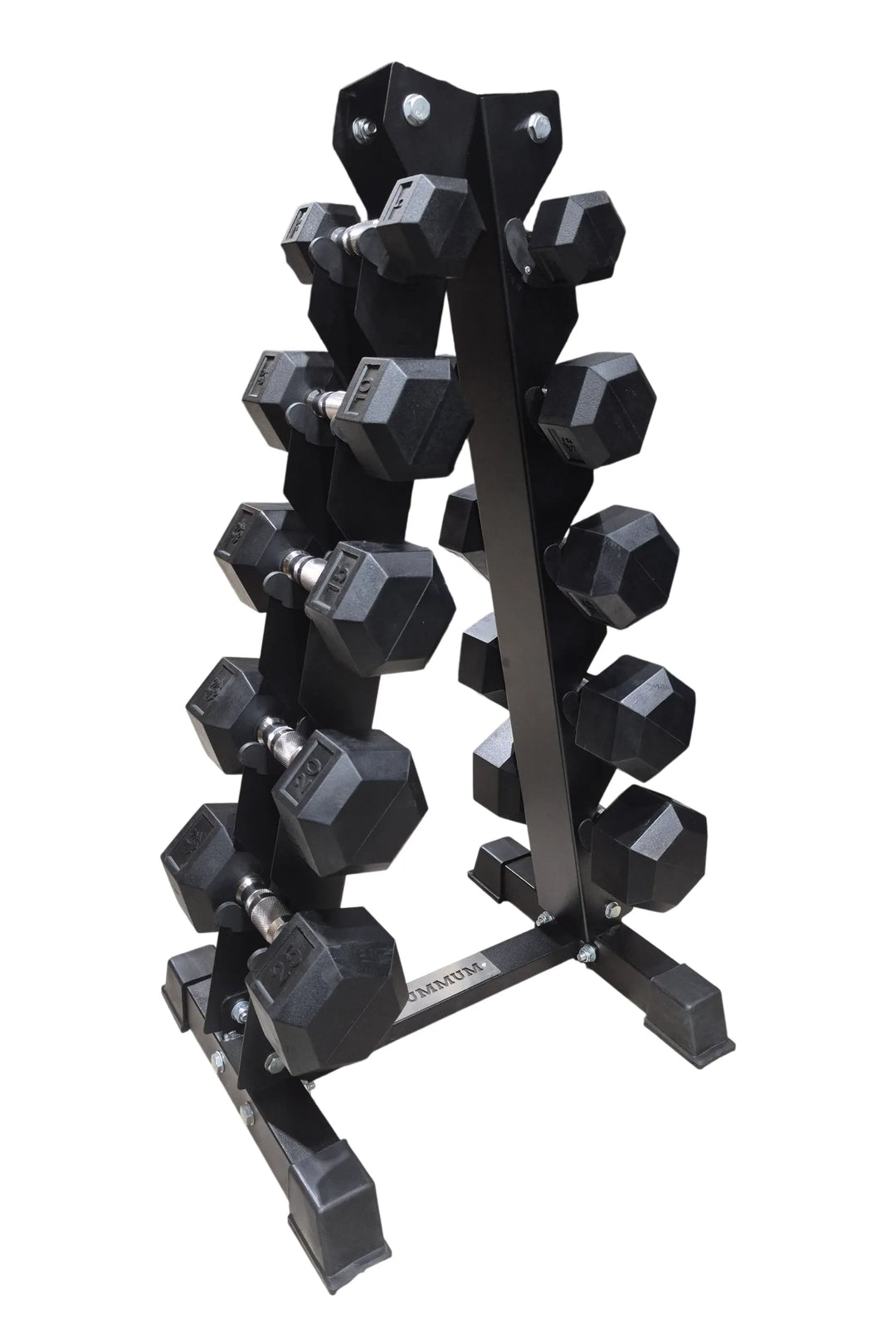 5-25 lb Hex Dumbbell Set with 5 Pairs Vertical Rack