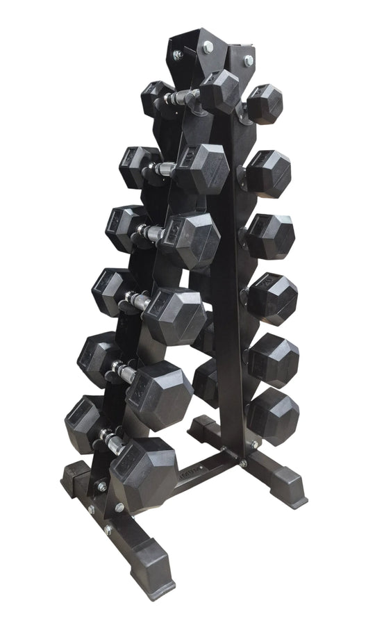 5-30 lb Hex Dumbbell Set with 6 Pairs Vertical Rack