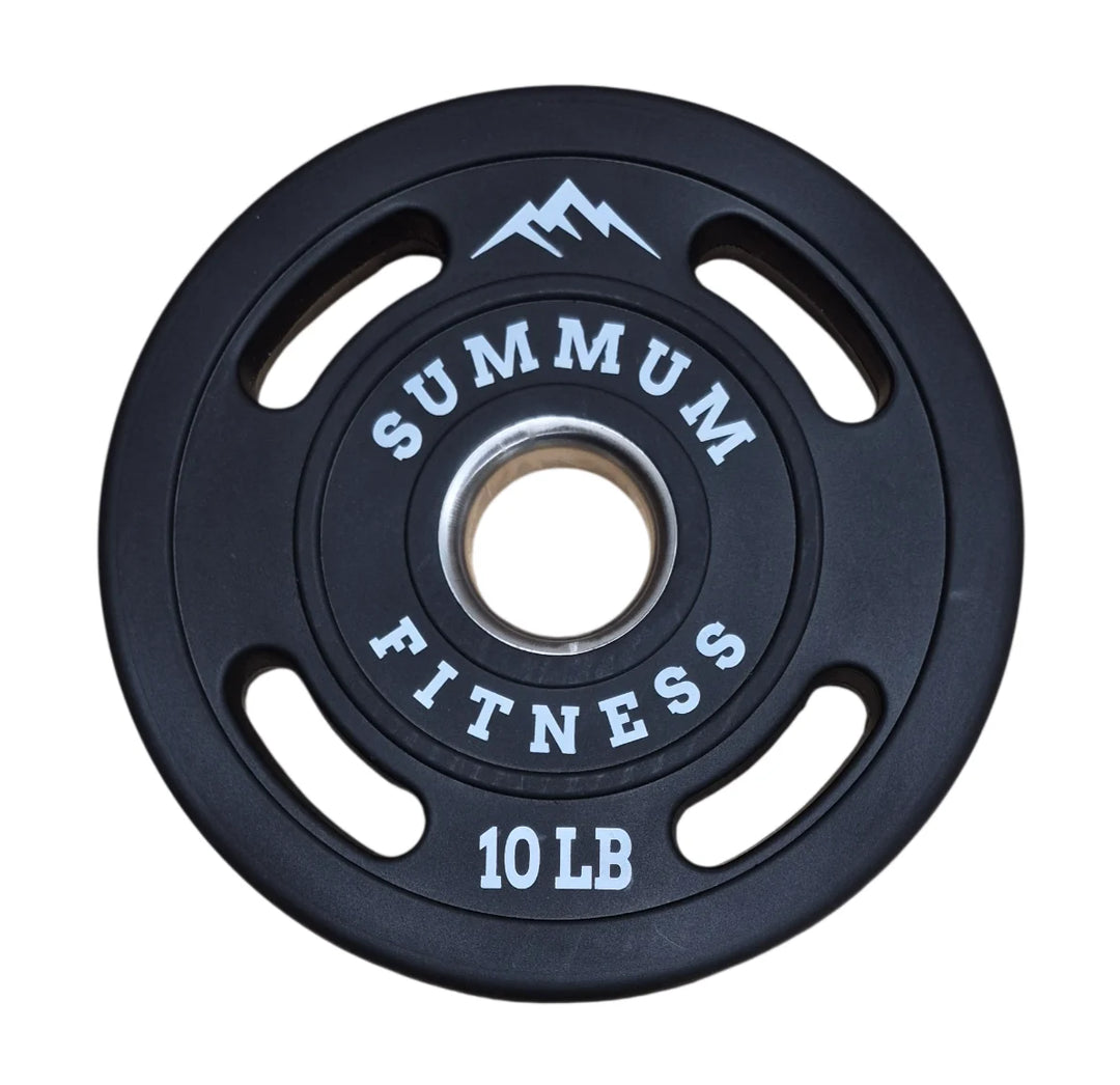 Olympic Round Rubber Weight Plates 4 Handles - Summum Fitness