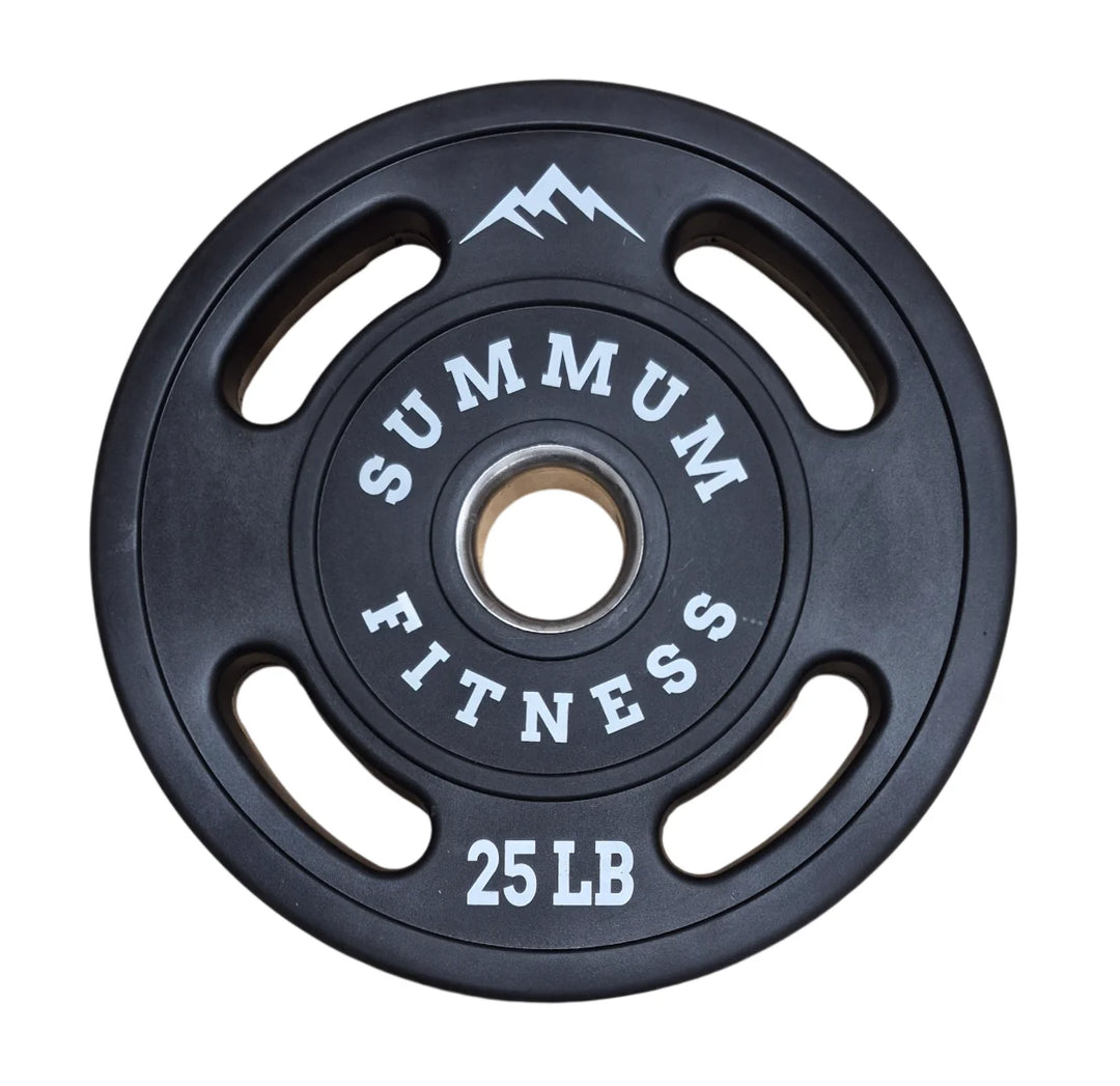Olympic Round Rubber Weight Plates 4 Handles - Summum Fitness