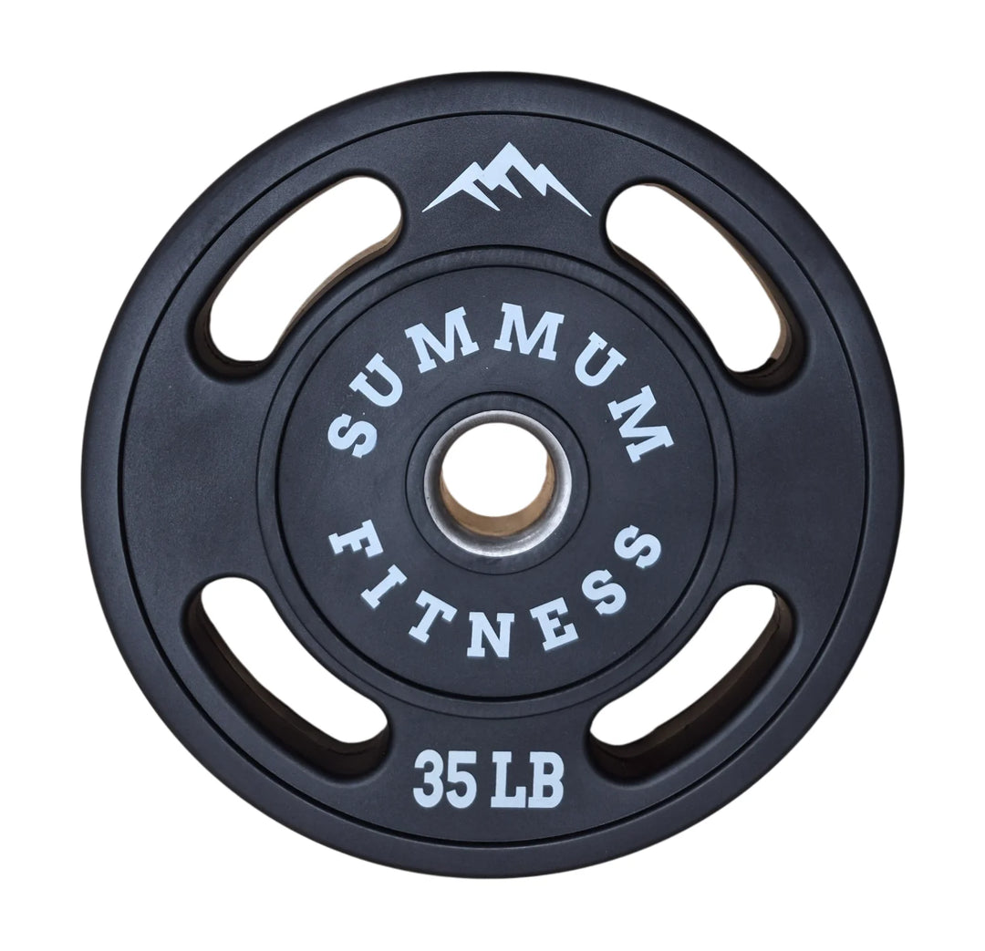 Olympic Round Rubber Weight Plates 4 Handles - Summum Fitness