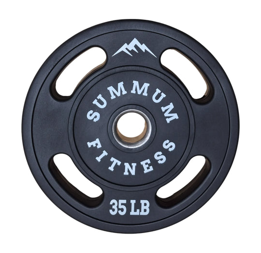 Olympic Round Rubber Weight Plates 4 Handles - Summum Fitness