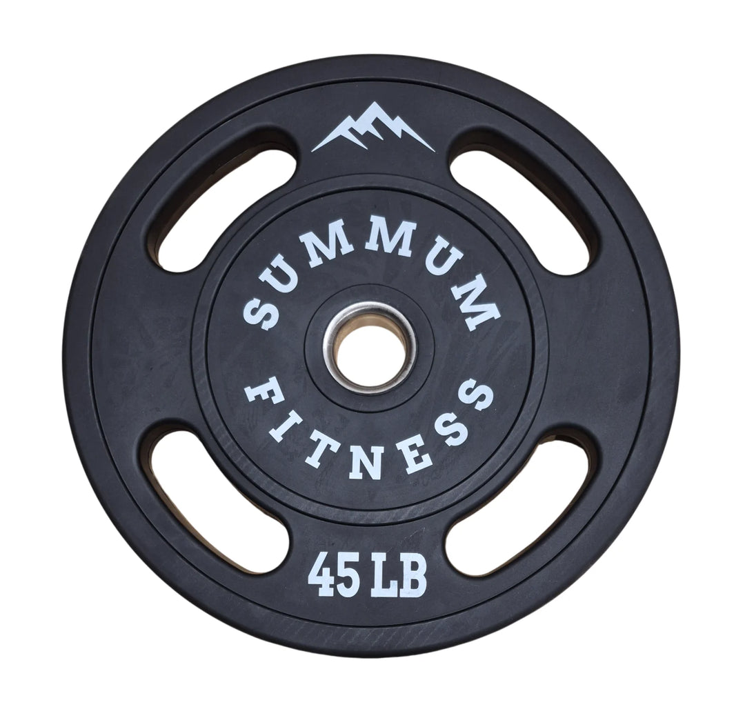 Olympic Round Rubber Weight Plates 4 Handles - Summum Fitness