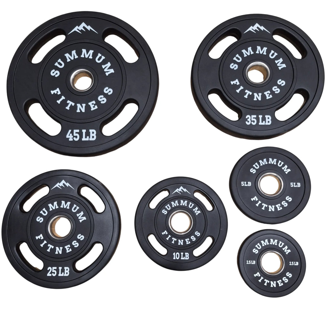 Olympic Round Rubber Weight Plates 4 Handles - Summum Fitness