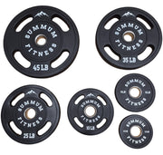 Olympic Round Rubber Weight Plates 4 Handles