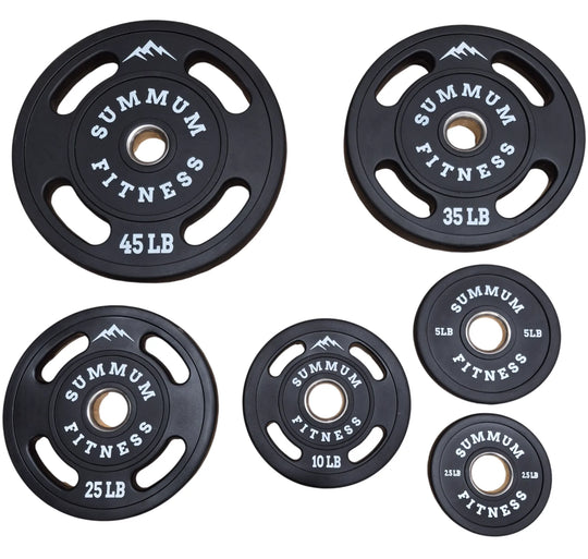 Olympic Round Rubber Weight Plates 4 Handles - Summum Fitness